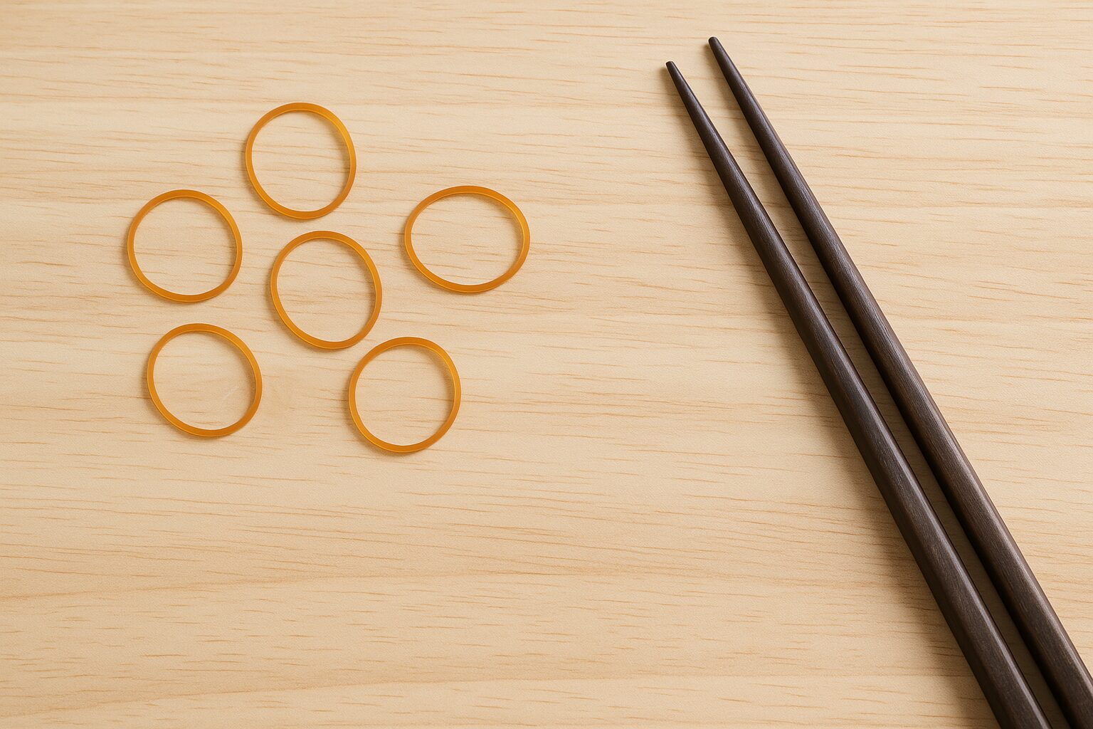 箸の持ち方矯正法：輪ゴムを使った矯正