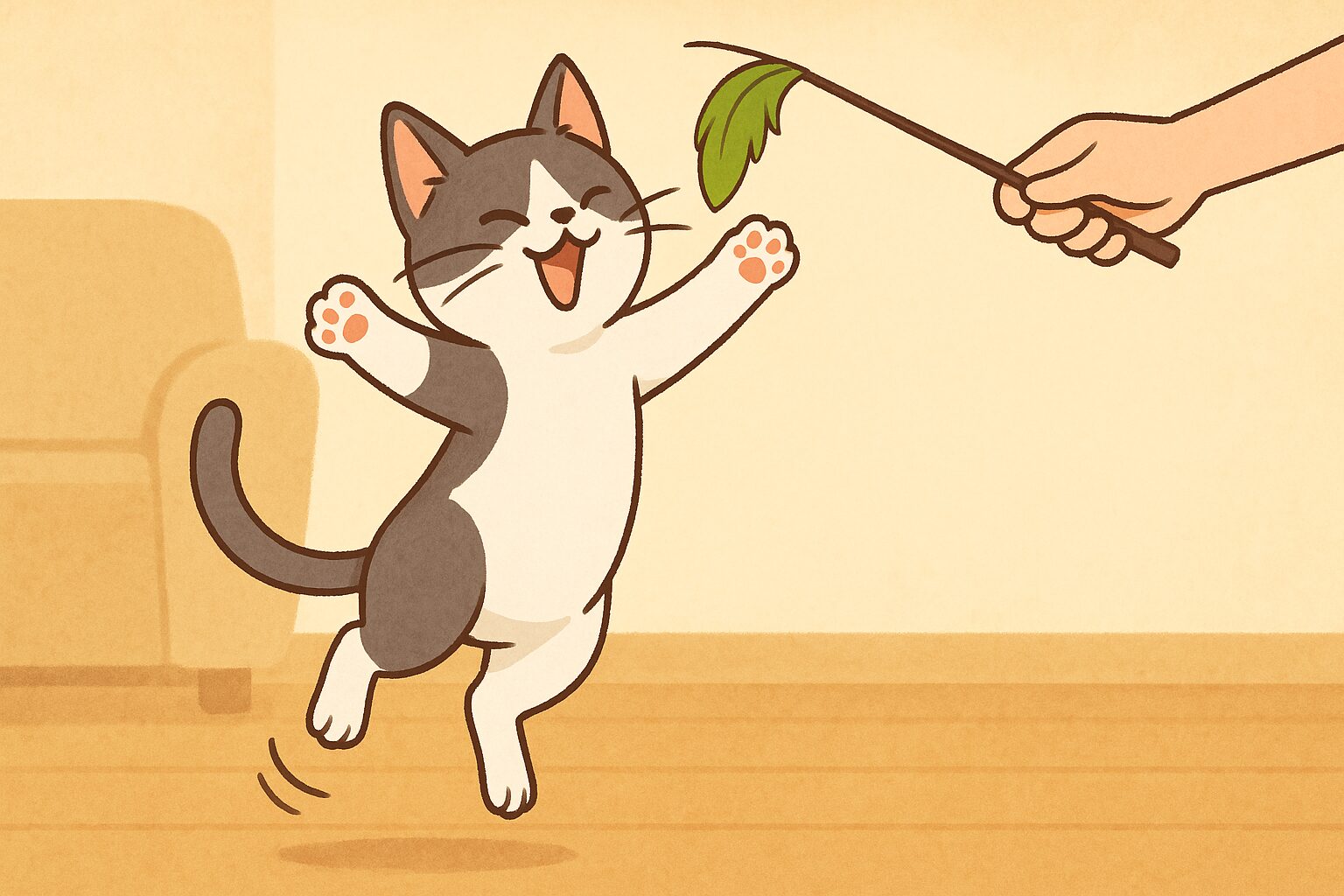 左利きの猫との遊び方の工夫