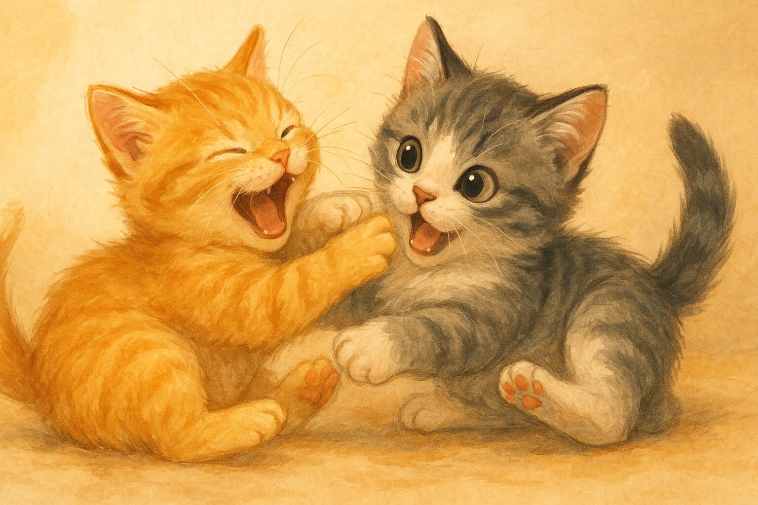 左利きの猫と子猫の成長の関係