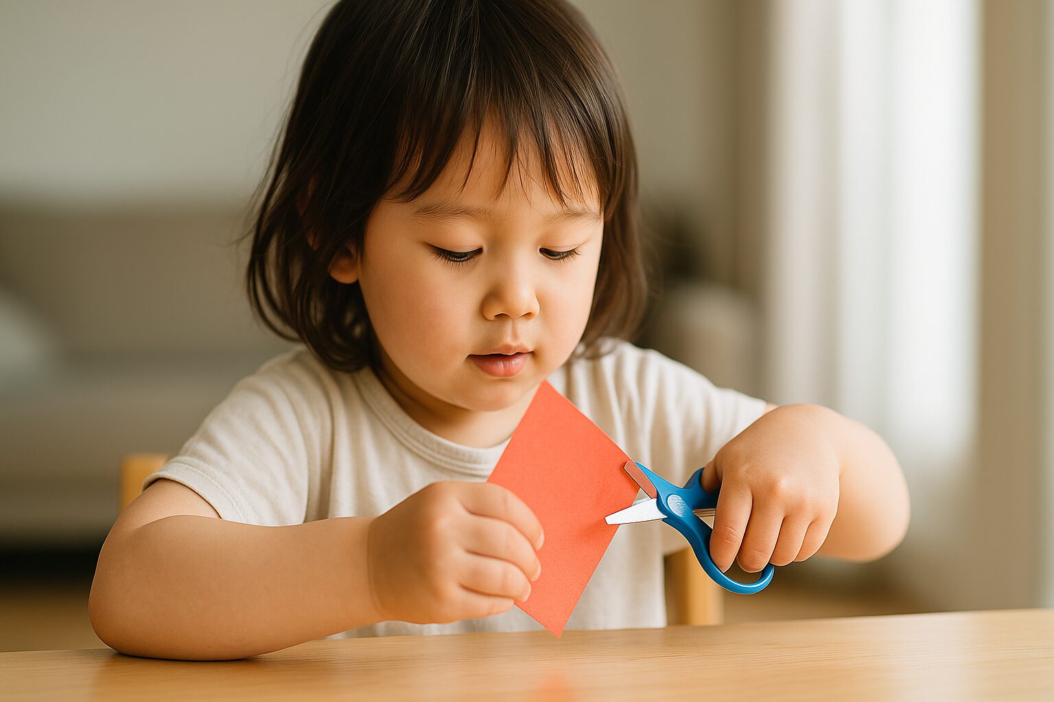 左利きハサミで子供の工作を快適に