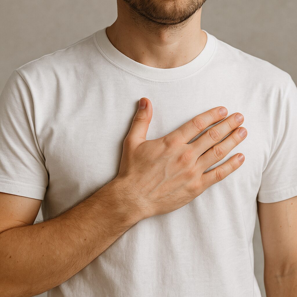 視線の動きと胸ロゴの位置関係